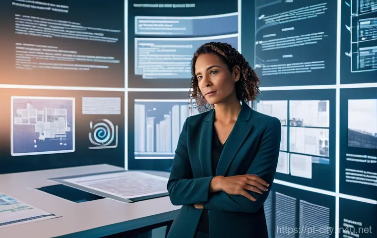 도시계획 자격증 준비 시 발생할 수 있는 문제 - **Prompt:** A determined female urban planner, in her late 30s, of Portuguese descent, stands in a m...