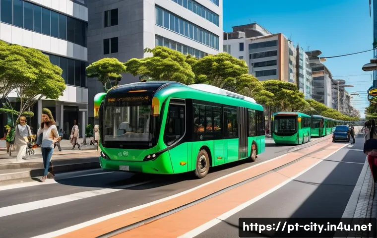 도시계획 관련 업무에서 겪은 어려움 - A vibrant, sunny street scene in a modern Brazilian smart city, perhaps reminiscent of Curitiba or S...