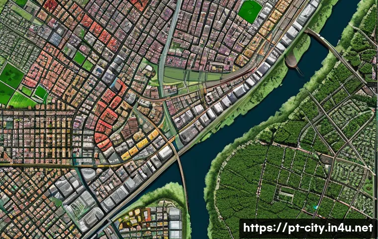 도시계획 업무 보고서 작성법 - A detailed urban planning map of a Brazilian city showcasing diverse neighborhoods with varied popul...
