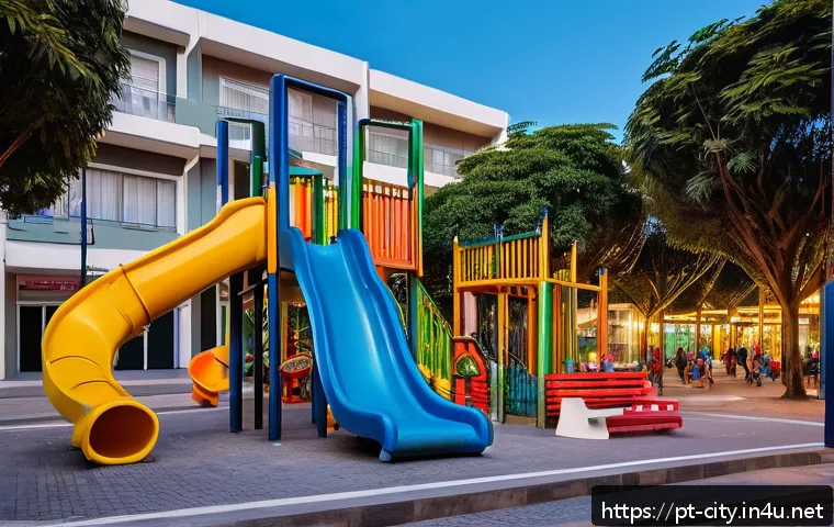 도시계획 중점 과목 - A vibrant urban public park in a Brazilian city during late afternoon, featuring diverse groups of p...